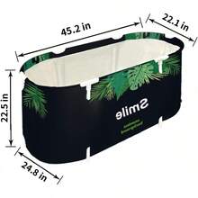 Portable Foldable Bathtub For Adults Thermal Insulation Soaking Bath Tub Free Standing Shower Stall Basin  Friendly Utility Spa Bucket For Small Spaces Apartment Indoor Outdoor Use, Green - Green - View 4