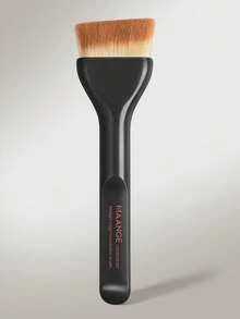 MAANGE 1pc Professional Straight Edge Foundation Brush, Soft Fiber Makeup Brush, Portable, Travel Essential, Gift For Women/Girls - Black - View 11