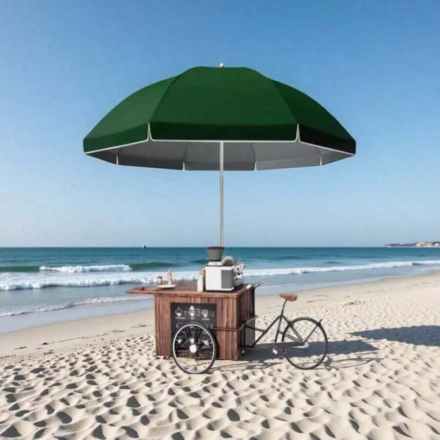 Outdoor Parasol, Stand And Base - Green - View 1