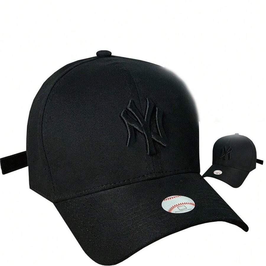 New York Curved Brim Cap For Men And Women In All Colors - Black - View 1