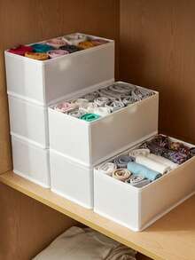 Foldable Fabric Storage Box, Closet Drawer Organizer, Multi-Functional Clothing Storage Box, Home Miscellaneous Storage Box, Fabric Foldable Storage Box, Space-Saving, Desktop Cosmetic And Stationery Organizer, Suitable For Back To School Season - Multicolor - View 6