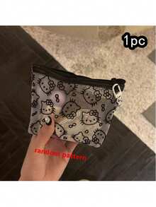 SANRIO Hello Kitty 网眼化妆包，可爱透明拉链化妆袋，带骨头吊坠，大容量化妆品收纳包，防污染化妆包，可爱旅行洗漱包，适合女孩和女士 - 彩色 - 查看 22