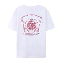 Camisetas con Estampado de Espagueti y Frases Divertidas, Camisetas Vintage de Algodón para Mujer, Camiseta Linda con Diseño de Comida Italiana, Camiseta Gráfica de Manga Corta Unisex-llilys-llilys OPFG - Blanco - Ver 3