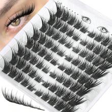 80pcs Cat Eye Eyelash Clusters With Pointed Tips LC Curl Fox Eye Clusters Eyelash Extension Product 6-20mm Long Fine Dense Eyelash Clusters Pre-Mapped Cat Eye Eyelash Clusters Anime Style Single Eyelashes Left & Right - C - View 8