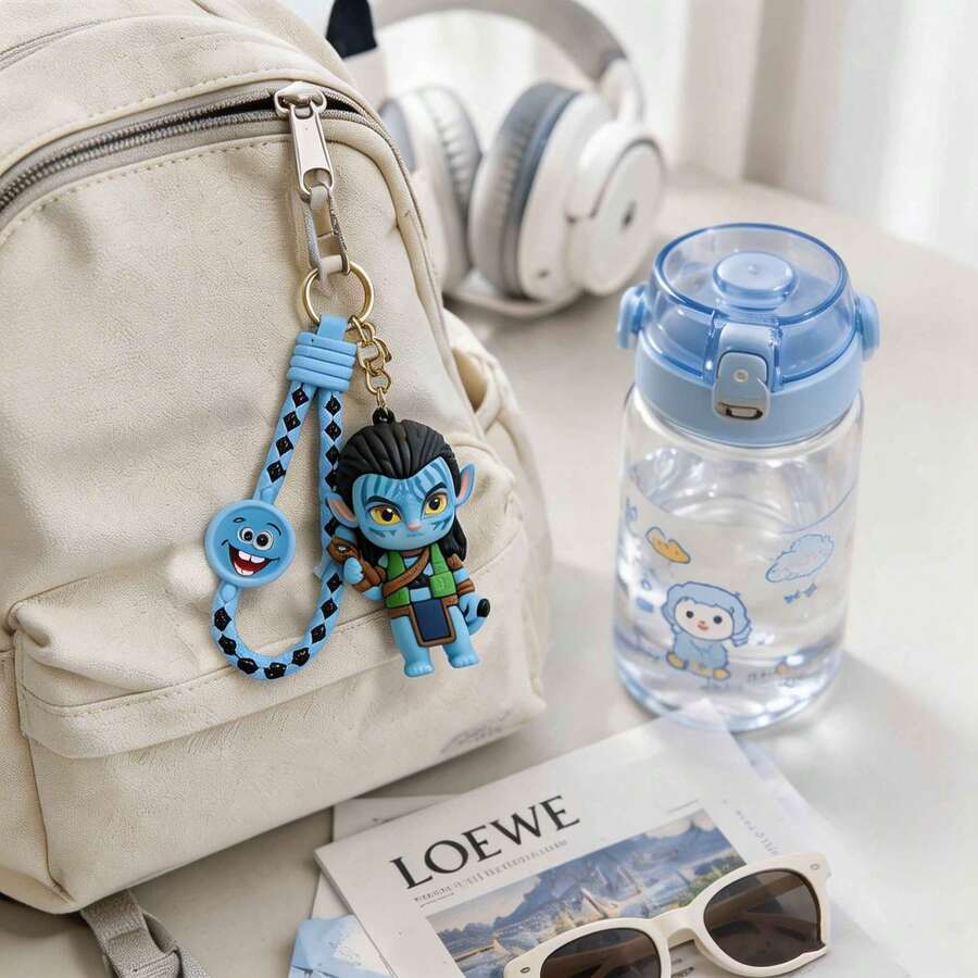 Miniso Avatar Jake Sully 人偶鑰匙圈,經典納威族戰士設計,附編織手腕掛繩,適合裝飾背包與手提包 - 樣式 1 - 查看 1