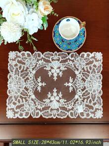 網格布料刺繡工藝廚房餐桌墊餐墊裝飾室內外裝飾戶外家具節日派對裝飾刺繡婚禮宴會生日派對桌布桌旗系列尺寸桌旗 1件 - 米色 - 查看 5