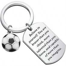 Stainless Steel Pendant With Sports Style Design, World Cup Football Pattern, Dual-Use Keychain And Decoration, Wear-Resistant And Scratch-Resistant, Also Suitable As Pet Collar Accessory To Create Personalized Pet Tag - Multicolor - View 5