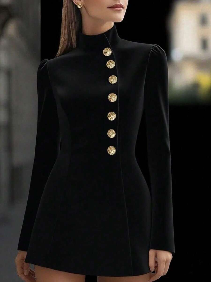 Women Short Dresses - Black - View 1