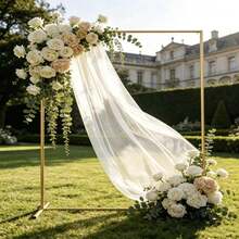 1 Set Gold Square Wedding Arch Metal Backdrop Stand Frame, Sturdy And Durable Metal Square Arch Backdrop Stand, Suitable For Wedding Anniversary Birthday Party Decoration, Photography Backdrop Props, With Floral Stand, Suitable For Birthday Party Graduation Ceremony Decoration, Photo Booth Backdrop Frame, Suitable For Indoor And Outdoor Events - Multicolor - View 3