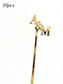 Acrylic Personalized Wedding Stir Sticks - Wedding Party Decor, Daily Home Use, Wedding Stir Sticks (Gold) - Multicolor - View 10