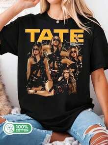 Tate McRae Miss Possessive Tour Retro Bootleg 100% Cotton Concert Fan T-Shirt - Black - View 1