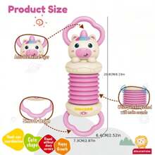 Fun Cartoon Handheld Accordion Toy, Candy Green/Candy Pink Color Scheme, Made Of ABS Material, Suitable For Children To Improve Hand-Eye Coordination And Grasping Ability, Perfect Birthday Gift And Holiday Present, Random Color - Pink - View 5