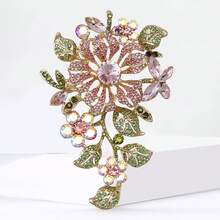Ghim cài hoa đính đá phong cách vintage cao cấp thanh lịch lãng mạn cho nữ, kẹp váy khăn choàng, phụ kiện trang sức tinh tế đa năng, lấp lánh thu hút tôn lên vẻ ngoài nữ tính, thiết kế nghệ thuật độc đáo sang trọng, phù hợp đi làm hàng ngày, quà tặng bạn thân dịu dàng quyến rũ cho đám cưới tiệc dạ hội, Giáng sinh, Ngày của Mẹ, Valentine, lễ tốt nghiệp, đạo cụ chụp ảnh, kẹp cố định chống lộ, phong cách sáng tạo cá tính viral - Hồng - Xem 4