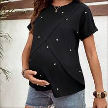 WNST
  Camiseta de enfermería casual de verano para maternidad con bordado de corazón - Verde militar - Ver 7
