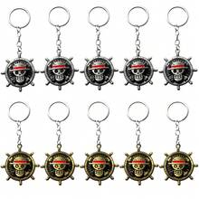 1/10pcs Anime One Piece Keychain Rotatable Straw Hat Pirates Pendant, Zinc Alloy Key Ring For Bag/Backpack/Keys, Cute & Cool Gift For One Piece Lovers - Multicolor - View 11