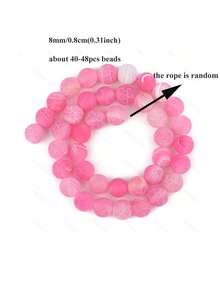  Natural Round Frosted Weathered Beads, Available In Multiple Colors OF 8MM, Suitable For DIY Jewelry Making, Bracelets, Necklaces, Phone Chains, Pendants - Multicolor - View 10