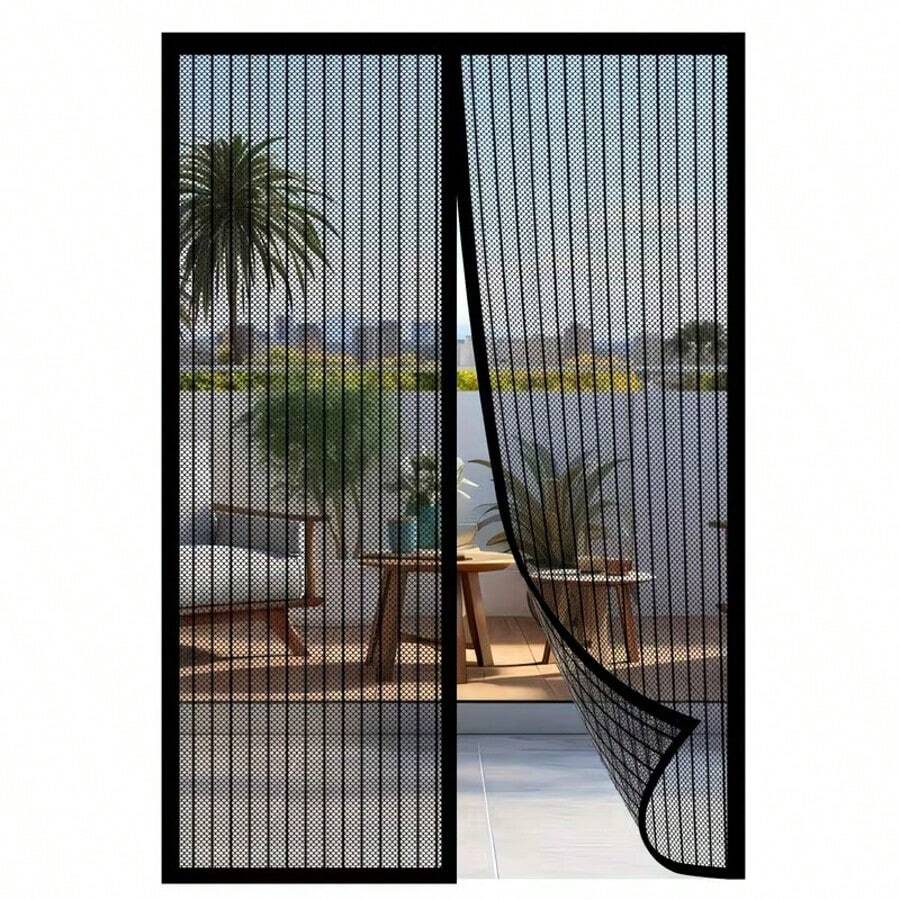Magnetic Insect Screen Door Curtain, No-Drill Mesh Door Curtain - A - View 1