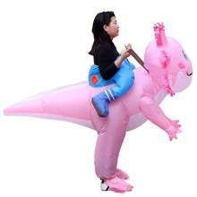 Cute Pink Salamander Cartoon Animal Inflatable Costume For Adults, Standing Riding Design, Holiday Events, Cosplay, Prank, Interactive Prop,Halloween - Multicolor - View 8