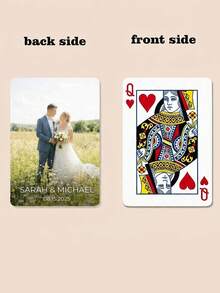 Custom Wedding Photo Playing Cards, Can Be Printed With Names And Dates, Featuring Matte Geometric Patterns. Ideal As Wedding Favors And Anniversary Gifts For Newlyweds And Couples, Perfect For Bridal Showers And Game Nights. - Multicolor - View 13