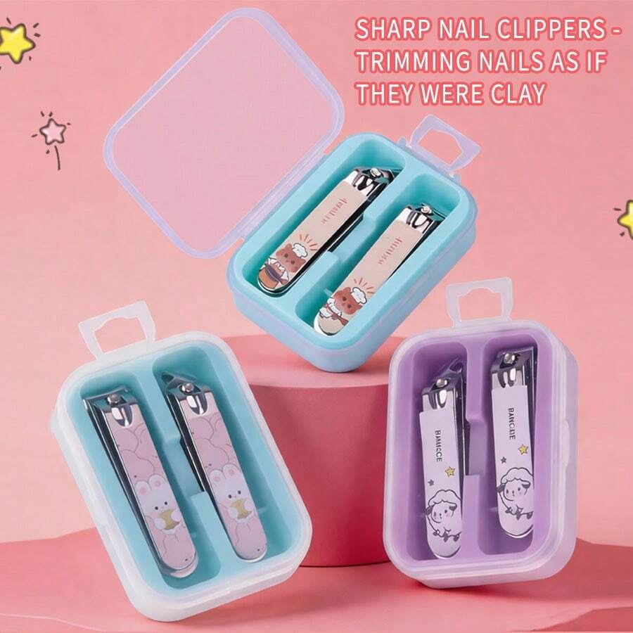 Cute Animal Nail Clipper Creative Home Use Sharp Nail Clipper Set Durable Portable Boxed Authentic Portable Cartoon - Multicolor - View 1