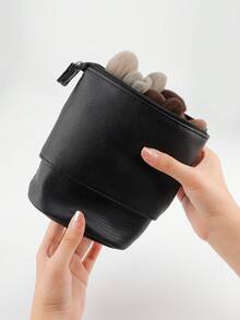 1 Portable Retractable Storage Bag, Large-Capacity Vertical Storage Bucket, Scope Of Application: Storage Of Pen Bags, Pen Containers, Cosmetic Brushes, And Storage Of Multifunctional Travel Brushes. - Multicolor - View 11