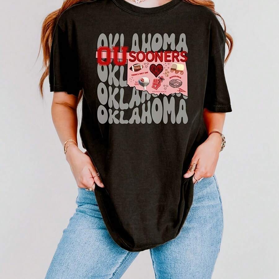 OU Sooners T-Shirt Oklahoma Game Day Tee - 黑色 - 查看 1