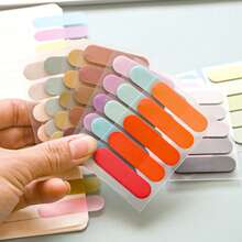 100pcs Transparent Self-Adhesive Sticky Notes Bookmarks, Reusable For Book Annotation And Reading, Cute Transparent Labels Stationery - one-size - View 10