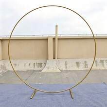 Gold Round Backdrop Frame Metal Hoop Balloon Arch Frame For Wedding Ceremony, Birthday Party, Baby Shower, Anniversary, Bridal Shower, Graduation Decoration - 1PC - View 3