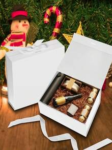 1/2個白色禮品盒 禮品套裝 伴娘禮品盒 磁吸蓋禮品盒 附蓋婚禮禮品盒 - 適合日禮品包裝、生日、派對及聖誕節 - 彩色 - 查看 2