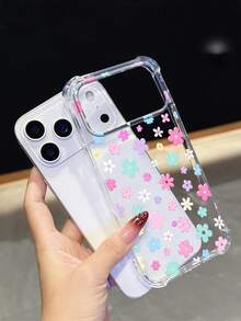 1件卡通花卉手機殼，四角防摔保護 - 相容於 17 Pro, 16e, 16 Pro, 15 Pro, 14, 13, 12, 11, XR, XS Max；相容於 Galaxy S26, S25, S24, S23, A16, A35/A25, A57；相容於 Pixel 10, 9, 8, 7；相容於 G85；相容於 Infinix Hot 50 Pro+。清新夏季配件，非常適合送禮或個人使用。 - 無色 - 查看 5