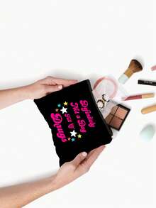 "Definitely Not Full Of Medicine" Makeup Bag, Colorful Sarcastic Letter Print Zipper Pouch, Portable Travel Toiletry Bag, Lightweight Medicine Storage Bag, Reusable Pill, Cosmetic, Small Accessory Organizer, Humorous Gift For Women, Friends And Travel Enthusiasts, Back To School Gift, Teacher's Day Gift - Multicolor - View 9
