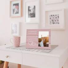 Marco de fotos de escritorio horizontal de estilo moderno - Con él por el resto de mi vida Marco de fotos de gratitud - Regalo rectangular para fiesta, regalo de boda Pasar mi vida juntos, Coleccionar citas de amor - 1PC - Ver 3