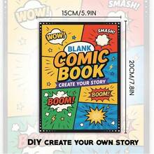 2026 Christmas Blank Comic Sketchbook, 30 Pages, Multi-Template American Style Storyboard Drawing Book, Bleed-Proof Paper, DIY Creative Gift, Inspiration Notebook For Comic Lovers - Multicolor - View 2