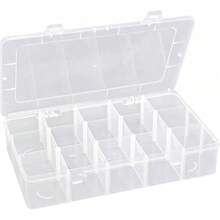 Plastic Organizer Box With Dividers Bead Organizer 15 Large Grids Tackle Box Organizer Clear Snackle Box Container - A - View 1