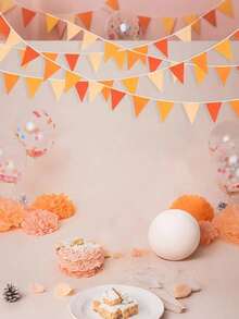 72/36/12 piezas Banderas triangulares de tela, Guirnalda de banderas de algodón, Decoraciones de banderas, Bandera triangular naranja colgante decorativa, Decoración de otoño, Boda de otoño, Fiesta de cumpleaños, Eventos familiares de Acción de Gracias, Decoración colgante de jardín al aire libre, Cosecha, Decoraciones de banderas para eventos de otoño, Adecuado para entrada, habitación, jardín, banderas coloridas, fiesta, celebración, vacaciones, boda, decoraciones. - A - Ver 5