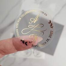 50 buah Stiker Pernikahan yang Dipersonalisasi, Cocok untuk Undangan, Segel Amplop, Label, Stiker Suvenir Pernikahan yang Disesuaikan, Label Hadiah Foil Emas - Multiwarna 2 - View 33