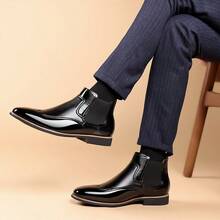 Botas de estilo británico para hombre con manga retro hechas a mano, botas británicas de caña alta tipo Chelsea - Negro - Ver 5