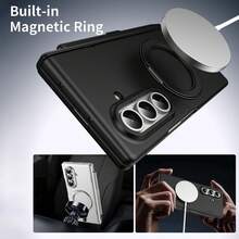 1 buah Casing Lipat Multi-Warna Hadaasi dengan Stand Putar Magnetik Terintegrasi, Pelindung Layar Kaca Tempered Terpasang, Slot Pena untuk S Pen, Penutup Engsel Ganda, Penutup Flip Mikro-Matte, Perlindungan Seluruh Bodi, Anti Jatuh, Kompatibel dengan Pengisian Daya Nirkabel, Casing Pelindung Kokoh untuk Samsung Galaxy Z Fold 8/Z Fold 7/Z Fold 6/Z Fold 5/Z Fold 4/Z Fold 3 - MultiWarna - View 5