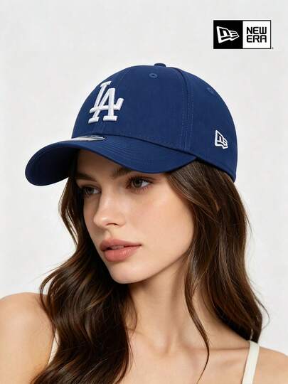  Mũ lưỡi trai New Era UPF50+ màu xanh logo LA phong cách tối giản, mũ chống nắng kiểu đại học, phù hợp cho trang phục OOTD