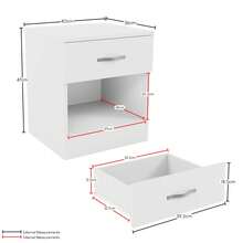 Home Discount Vida Designs Riano 1 Drawer Bedside Chest Cabinet Table Nightstand Coffee Sock Drawers Storage Organisation Display - White - White - View 4
