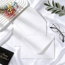JUN LAI HOME 50 paquete Sobres de Papel Kraft Simples, Sobres de Carta Multifuncionales para Invitaciones, Tarjetas de Felicitación, Invitaciones de Boda, Regalos de Dinero, Almacenamiento de Documentos y Archivos - C-blanco - Ver 13