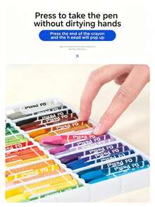 36/24/12 Colors Student Oil Pastel Crayons, Rich And Vibrant Colors. Washable Design, Easily Cleaned From Stains. Suitable For Children's Daily Doodling, Creative Painting, And Various DIY Crafts, Perfect For Home And Classroom Art - Sets - View 8