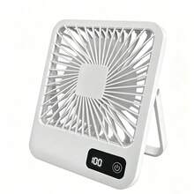 180° Adjustable Tilt Portable Rechargeable USB Fan, Foldable Personal Fan With Power Display, 5 Wind Speeds, Super Quiet Desk Fan, Battery Capacity: 600mAh - Multicolor - View 9