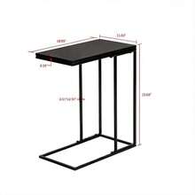 TV Tray, Portable Folding Snack Table, 18.9x11x23", Steel Frame, MDF, 7lbs, Space-Saving Design - Black - View 2