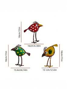 3 Pieces Set Colorful Acrylic Bird Wall Hangings, Bohemian Style, Window And Balcony Decorations, Outdoor Garden Event Decorations, Suitable For Walls, Fences, Patios, Holiday Decorations, Family Gatherings, The Best Choice For Animal Lovers. - One Size Fits All - View 8