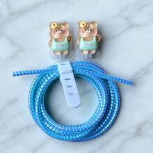 Cable Protector For IPhone Type-C Charger, Durable Charging Cable Protector, Cute Design, Anti-Scratch And Anti-Tangle, Compatible With IPhone 11/12/13/14/15/16/17 Pro Max - Brown - View 2