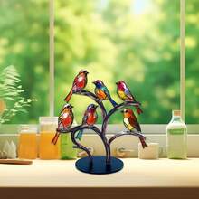 1 pieza Ornamento de pájaro de estilo europeo en acrílico plano 2D, Decoración del hogar con pájaro de cien flores en acrílico colgante, Arte en acrílico vibrante - Fácil de instalar, Artesanía colorida, Adecuado para decoración del hogar y exhibición de escritorio - A - Ver 3