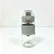 1pc Flip-Top Direct Drinking Water Bottle, Designed For Students, Leak-Proof And Easy To Clean, Built-In Portable Handle, Suitable For School And Outdoor Camping - Light Grey - View 12