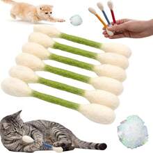 2pcs Felt Cat Kicker Toys, Interactive Kitten Teething & Chewing Toys, Boredom Relief Dental Toys, Anxiety Relief & Digestion Aid Gift For Cat Lovers, Battery-Free, Suitable For Cats And Dogs - Multicolor - View 6