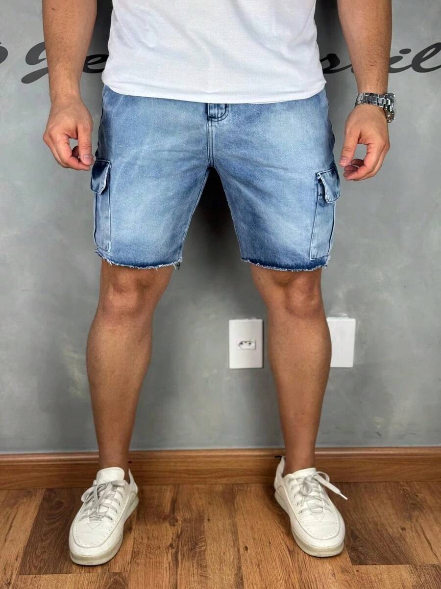 Stonewashed Cargo Shorts - Stoned - View 1